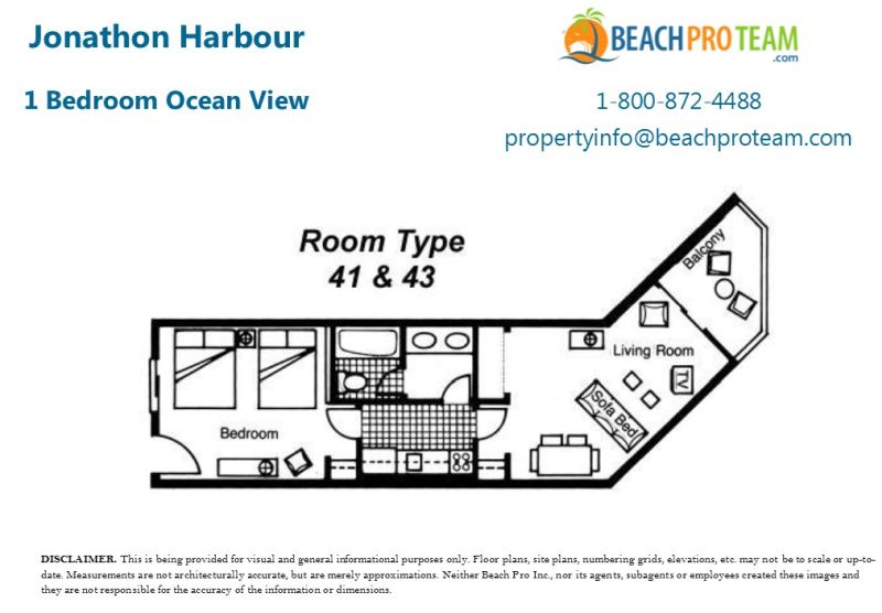 Jonathon Harbour Floor Plan 3 - 1 Bedroom Ocean View